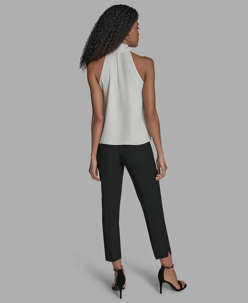 Bcbg Women's Sleeveless Tie Neck Blouse