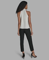 Bcbg Women's Sleeveless Tie Neck Blouse