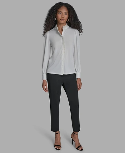 Bcbg Long Sleeve Ruffle Blouse