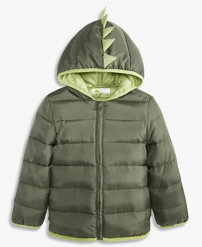 Epic Threads Boys Toddler 2T-4T Dino Puffer Hooded Jacket, Macy's Exclusive