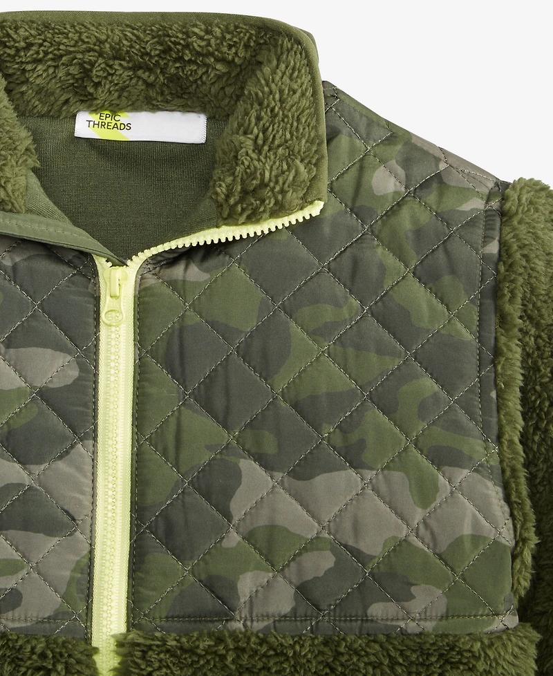 Epic Threads Boys Toddler 2T-4T Camo Faux-Sherpa Jacket, Macy's Exclusive