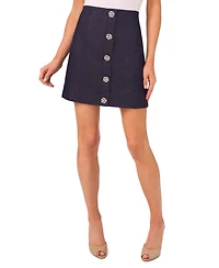 CeCe Women's Flap Welt Pockets Denim Mini Skirt