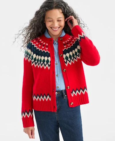 Style & Co Women's Fair Isle Cardigan, Macy's Exclusive