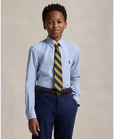 Polo Ralph Lauren Big Boys Striped Cotton Poplin Shirt
