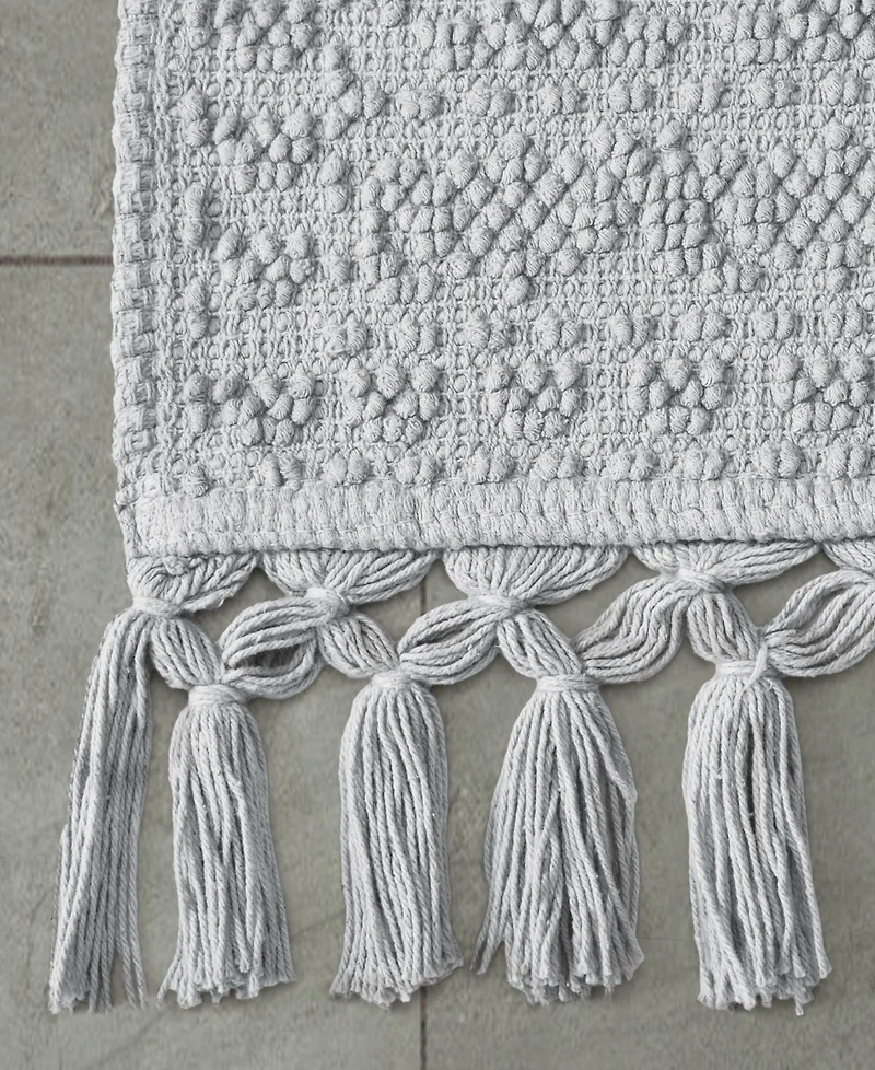 French Connection Nellore Fringe Cotton 17" x 28" Bath Rug