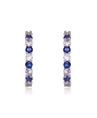 Colored Cubic Zirconia Inside Out Hoop Earrings