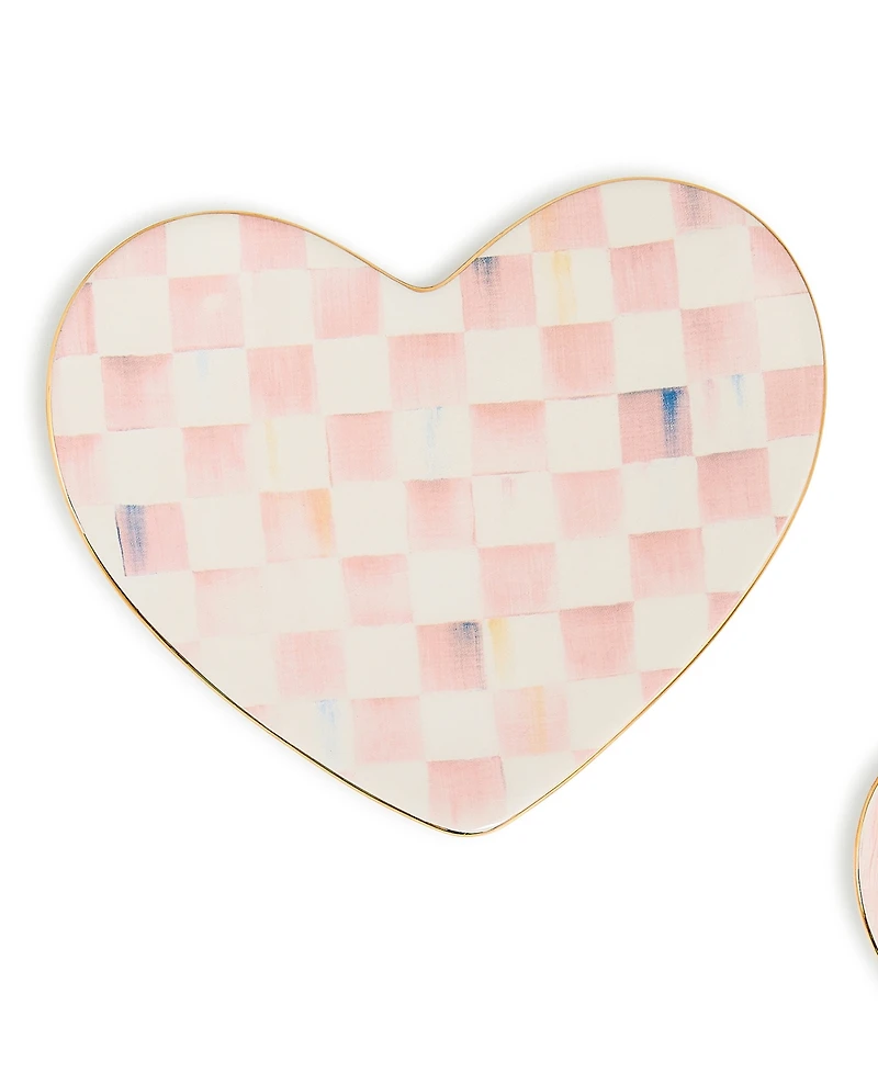 MacKenzie-Childs Rosy Heart Trinket Dishes, Set of 2