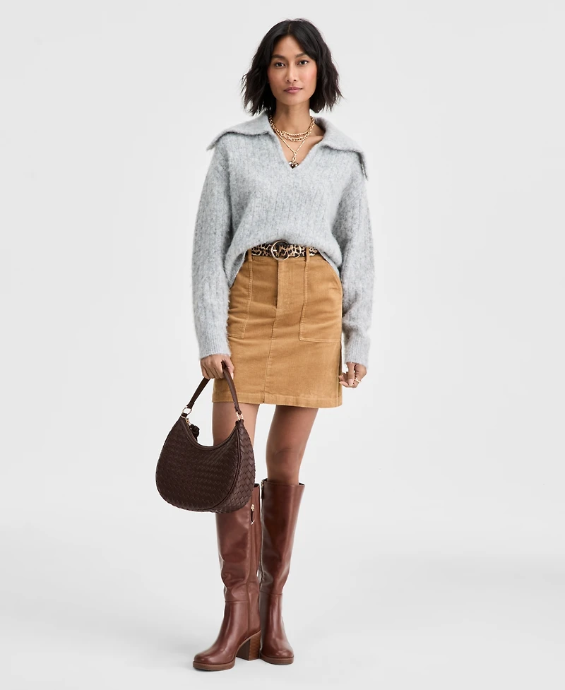 On 34th Brushed Sailor Collar V-neck Sweater, Macy's Exclusive