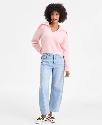 On 34th Brushed Sailor Collar V-neck Sweater, Macy's Exclusive