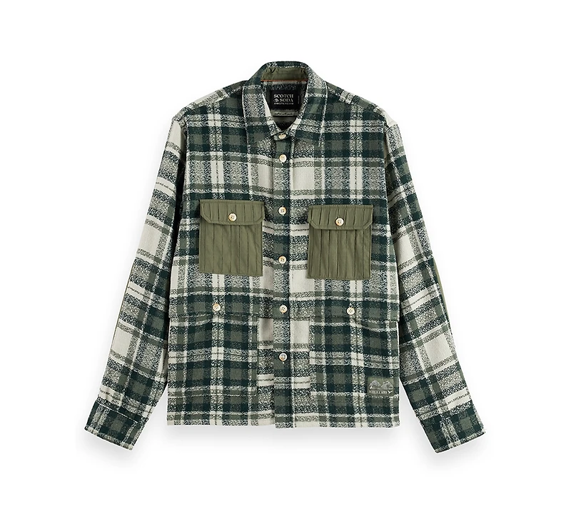 Scotch & Soda Men's Relaxed Fit Patchwork Shirt