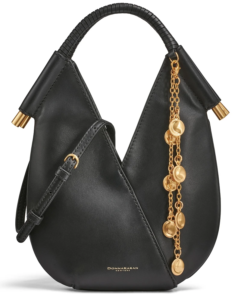 Donna Karan New York Suede Micro Crossbody Bag with Charm Hangoff