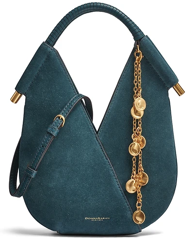 Donna Karan New York Suede Micro Crossbody Bag with Charm Hangoff