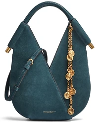 Donna Karan New York Suede Micro Crossbody Bag with Charm Hangoff