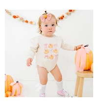 Sweet Wink Baby Girls Coquette Pumpkin Long Sleeve Romper