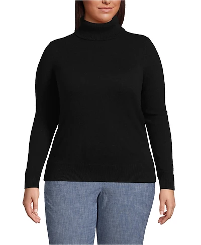 Lands' End Plus Cashmere Turtleneck Sweater
