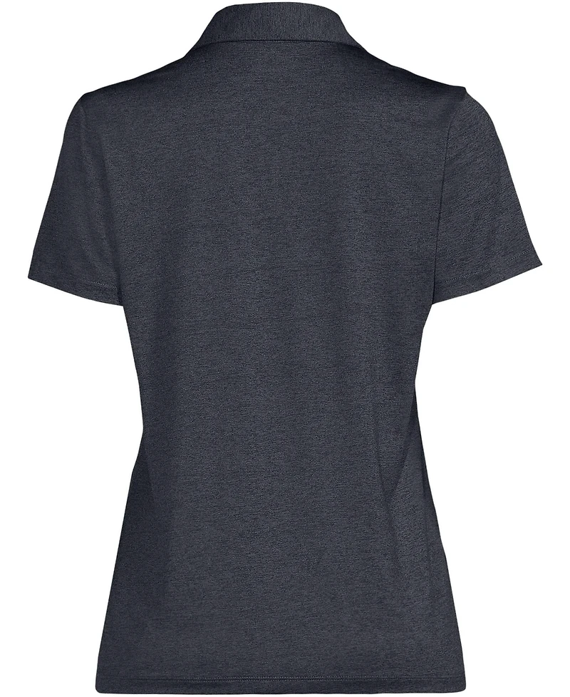Lands' End Women's Rapid Dry Short Sleeve Space Dye Sport Neck Polo Shirt