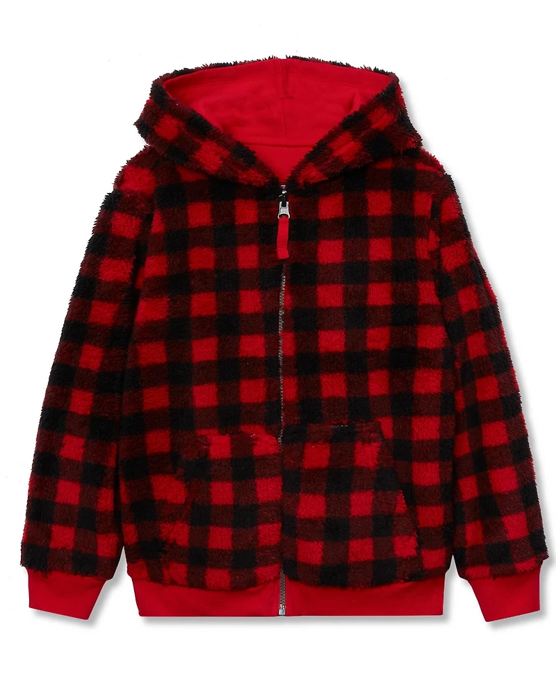 Lands' End Kids Husky Reversible High Pile Fleece Hoodie