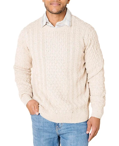 Hope & Henry Men's Organic Cotton Fisherman Sweater