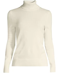 Lands' End Women's Tall Cashmere Turtleneck Sweater