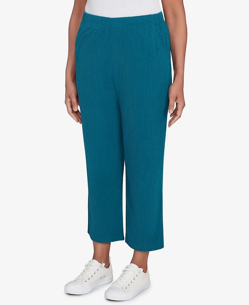 Alfred Dunner Petite Lake Champlain Ribbed Knit Ankle Pants