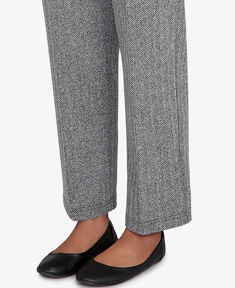 Alfred Dunner Petite Jet Setter Herringbone Knit Short Length Pants