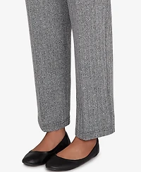 Alfred Dunner Petite Jet Setter Herringbone Knit Short Length Pants