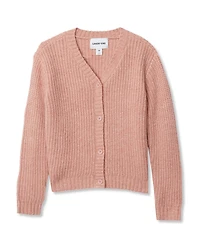 Lands' End Girls Button Front Knit Sparkle Cardigan