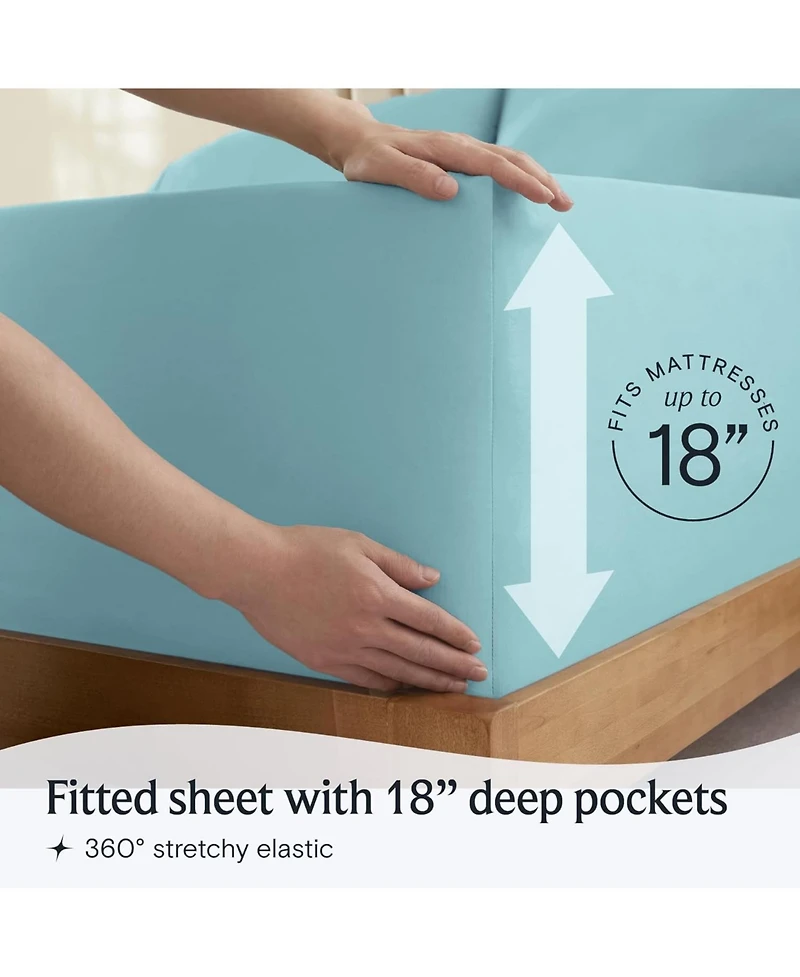 4PC Silky Soft Cooling Deep Pocket Performance Sheet Set