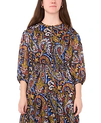 Msk Petite Tie-Sleeve Tiered Maxi Dress