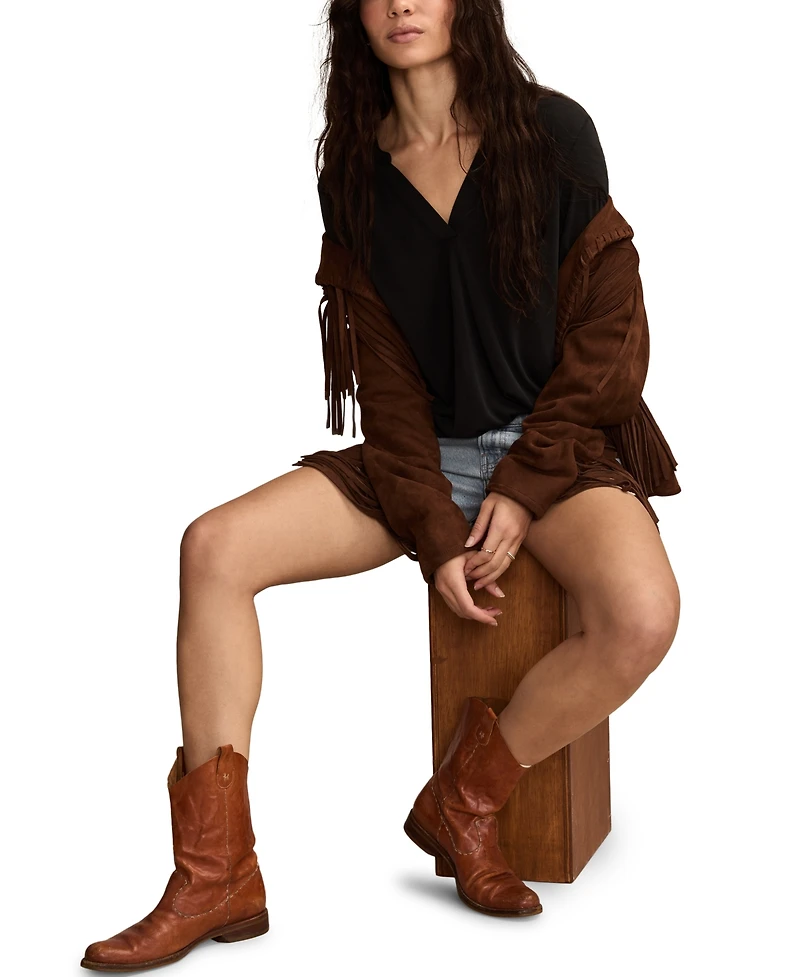 Lucky Brand Women's Sandwash Long Sleeve Top