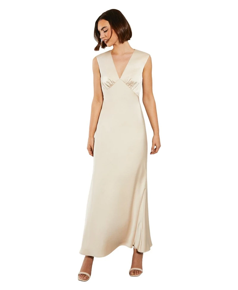 Oasis Women's Satin Maxi Bridesmaid Dress
