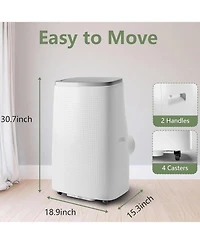 14,000 Btu Portable Ac - 3-in-1 Cooling Unit with Fan & Dehumidifier for Rooms up to 750 Sq. Ft, Includes Remote, 24H Timer