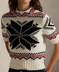 Polo Ralph Lauren Women's Intarsia Knit Short Sleeve Sweater