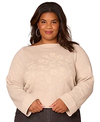 Democracy Plus Bell Sleeve Boat Neck Top