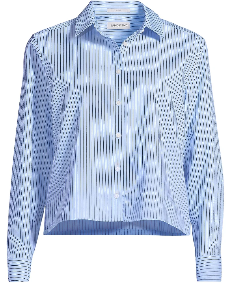 Lands' End Women's Plus No Iron Boxy Cropped Shirt