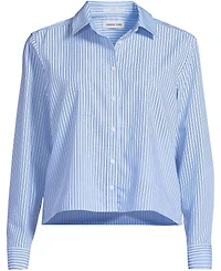 Lands' End Women's Plus No Iron Boxy Cropped Shirt