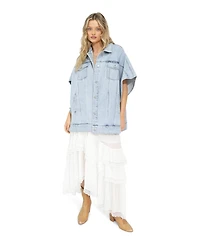 Belle & Bloom Women's California Soul Oversized Denim Vest