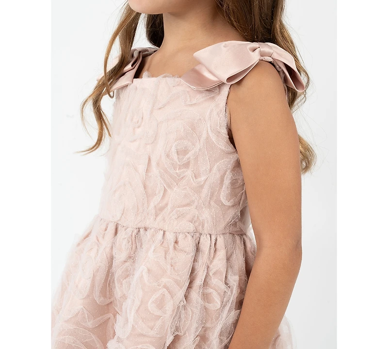 Rare Editions Toddler and Little Girls Glitter Soutache Social Dress
