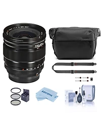 Fujifilm Xf 16mm f/1.4 R Wr Lens, Bundle with Peak Design 6L Everyday Sling V2, SlideLITE Strap, 67mm Filter Kit, Cleaning Kit, Microfiber Cloth