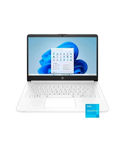 Hp 14-dq3220nr 14" Hd Touchscreen Laptop, Intel Celeron N4500 1.1GHz, 4GB Ram, 64GB eMMC, Windows 11 Home S Mode, Snowflake White