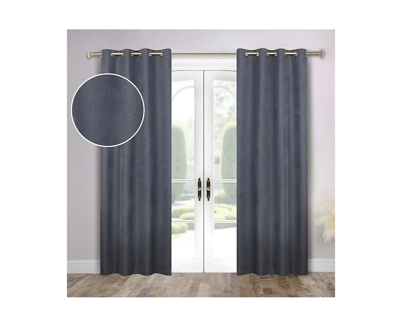 Superior Neal 100% Blackout Solid Machine Washable Curtains, Set of 2 Panels