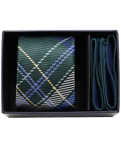 Ben Sherman Men's 2-Piece Tie and Solid Pocket Square Half Box Set