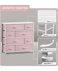 Sorbus Dresser with 8 Drawers - Storage Chest Organizer Steel Frame, Wood Top, Handles, Fabric Bins