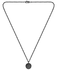 Hugo Boss Double B Coin Ionic Plated Black Stainless Steel Necklace
