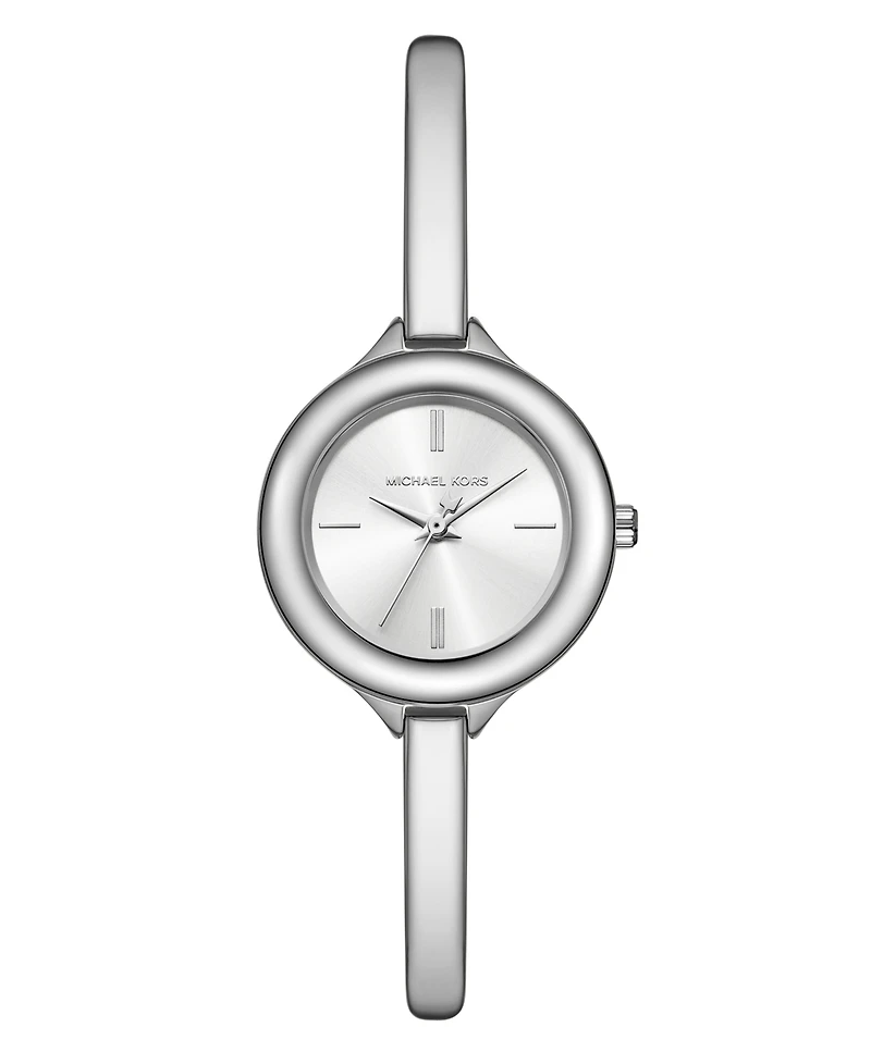 Michael Kors Women's Izzy Three-Hand Silver-Tone Stainless Steel Watch, 28mm