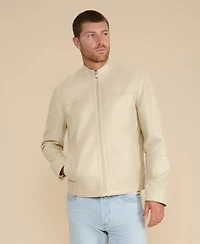 Furniq Uk Men's Leather Racer Jacket