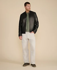 Furniq Uk Men's Leather Racer Jacket