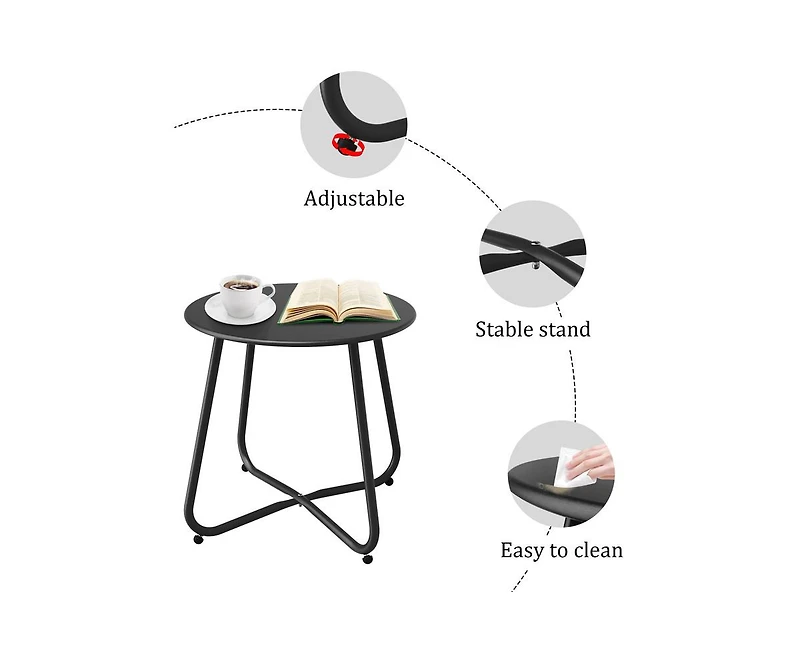 Decksplore Outdoor detachable iron sheet coffee table