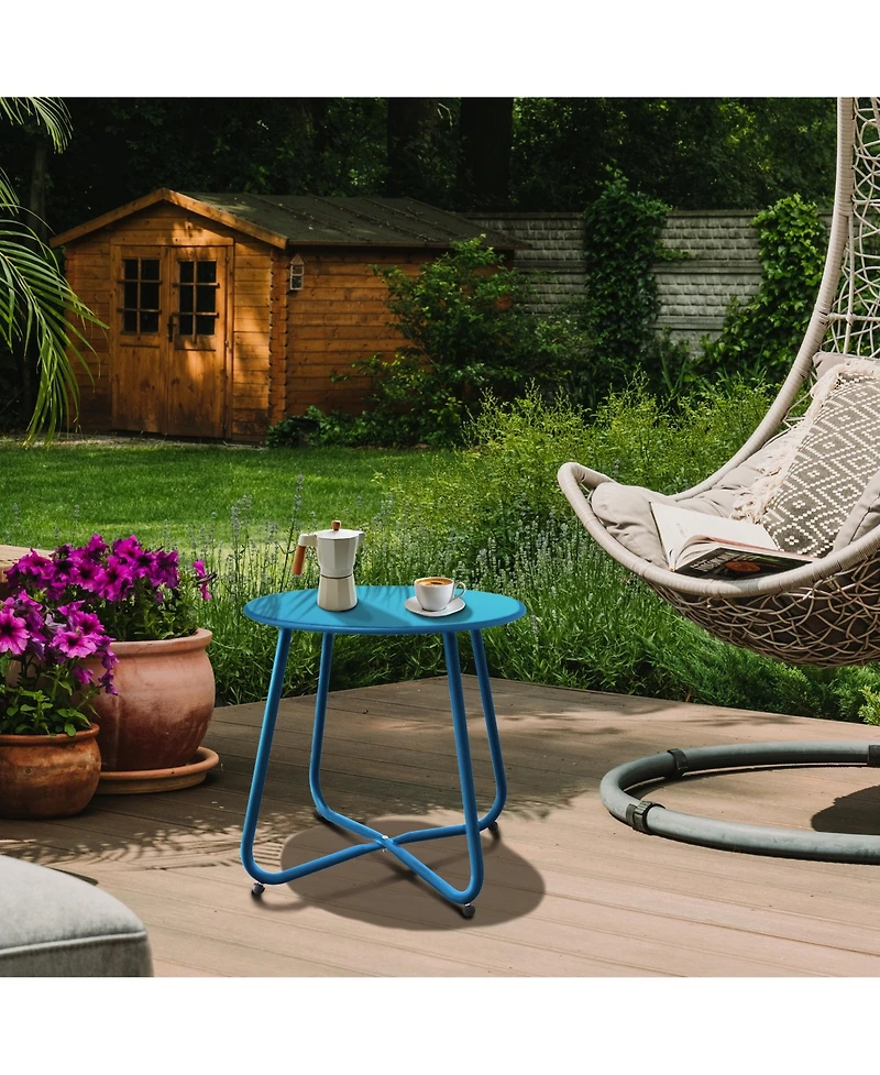 Decksplore Outdoor detachable iron sheet coffee table
