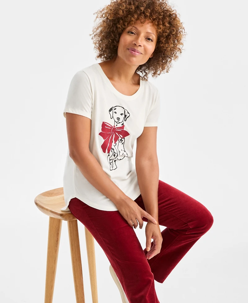 Style & Co Women's Dalmatian Graphic T-Shirt, Macy's Exclusive